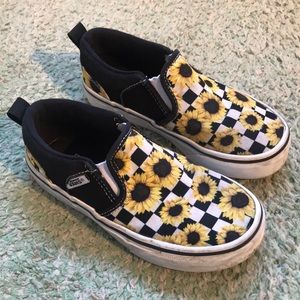 Vans sunflower checkerboard classic slip-on sneakers skateboard size toddler 12